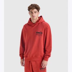 Bluza DIADORA HOODIE MANIFESTO. Czerwone bluzy Diadora, m, bez wzorów, z bawełny, bez ramiączek, z kapturem. Za 129.99 zł.