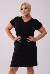 Dresowa czarna sukienka Bianca PLUS SIZE XXL WIOSNA. Czarne sukienki Moda Size Plus Iwanek, na co dzień, l, bez wzorów, z bawełny, eleganckie, bez kołnierzyka, plus size, bez ramiączek, midi, proste. Za 239.90 zł.