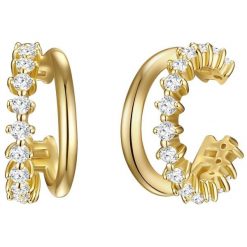 Lulu & Jane Kolczyki Mosiadz Żółte złoto 1 ct Damski. Żółte kolczyki Lulu & Jane, z cyrkonią, pozłacane. Za 99.99 zł.