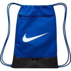 Plecak torba worek na buty sportowy szkolny Nike Brasilla niebieski DM3978 480. Niebieskie buty treningowe Nike, bez wzorów, bez zapięcia. Za 85.00 zł.