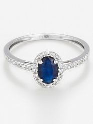 DIAMANTA Złoty pierścionek "Royal Blue" z diamentami i szafirami rozmiar: 60. Białe pierścionki DIAMANTA, z diamentem, złote. Za 1,687.99 zł.