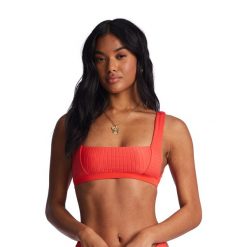 Góra od stroju kąpielowego Billabong Lined Up Tank. Czerwone bikini Billabong, bez wzorów. Za 119.99 zł.