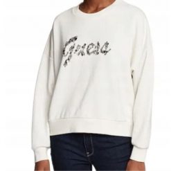 GUESS Bluza Damska Manila S Biała. Białe bluzy bez kaptura Guess, s, z aplikacjami, bez kaptura. Za 371.99 zł.