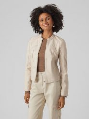 Vero Moda Kurtka z imitacji skóry Favodona 10288555 Beżowy Regular Fit. Brązowe kurtki Vero Moda, s, bez wzorów, ze skóry, bez kaptura. Za 189.99 zł.
