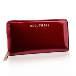 Portfel damski BETLEWSKI ZBPD-BS-5297 czerwony. Czerwone portfele Betlewski, bez wzorów, ze skóry. Za 139.99 zł.