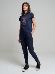 Spodnie dresowe damskie granatowe Kathy 403. Niebieskie spodnie dresowe BIG STAR, bez wzorów, z dresówki. W wyprzedaży za 159.99 zł.