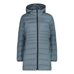 Cmp Parka Damski Zip z Kapturem z poliamidu i poliestru – L523 Cool Blue Mel. Niebieskie płaszcze CMP, l, bez wzorów, z materiału, z kapturem. Za 699.99 zł.