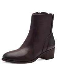 Marco Tozzi Skórzane botki w kolorze brązowym rozmiar: 38. Brązowe botki Marco Tozzi, bez wzorów, eleganckie, bez obcasa, bez zapięcia. Za 203.99 zł.