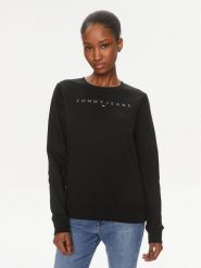 Tommy Jeans Bluza Tonal Linear DW0DW17793 Czarny Relaxed Fit. Czarne bluzy Tommy Jeans, xs, bez wzorów, z bawełny, bez kaptura. Za 219.99 zł.