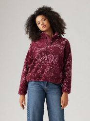 Levi´s Bluza polarowa w kolorze bordowym rozmiar: M. Czerwone bluzy bez kaptura m, bez wzorów, z polaru, bez kaptura. Za 172.08 zł.