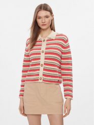 Pepe Jeans Kardigan Gala Cardigan PL702107 Czerwony Slim Fit. Czerwone swetry Pepe Jeans, m, bez wzorów, z bawełny, bez ramiączek. Za 239.99 zł.