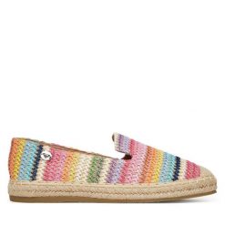 Espadryle Roxy. Czerwone espadryle Roxy, bez wzorów, bez obcasa. Za 99.99 zł.