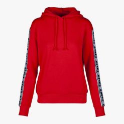 Bluza damska DIADORA L. HOODIE TROFEO. Czerwone bluzy Diadora, l, bez wzorów, z bawełny, bez ramiączek, z kapturem. Za 89.99 zł.