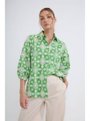 Josephine & Co Bluzka "Devan" w kolorze biało-zielonym rozmiar: 36. Białe bluzki Josephine & Co, bez wzorów, z bawełny, bez kołnierzyka, bez ramiączek. Za 284.15 zł.