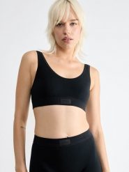 Sloggi Top "Double Comfort" w kolorze czarnym rozmiar: 36. Czarne topy Sloggi, bez wzorów, bez kołnierzyka, bez ramiączek. Za 64.95 zł.