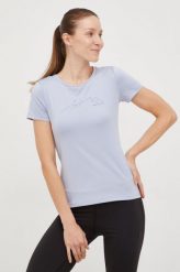 4F T-shirt sportowy kolor niebieski. Niebieskie t-shirty 4f, l, bez wzorów, z materiału, bez ramiączek. W wyprzedaży za 43.99 zł.