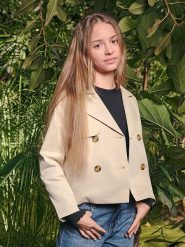 COOL CLUB Trencz w kolorze beżowym rozmiar: 140. Brązowe płaszcze COOL CLUB, bez wzorów, bez kaptura. Za 100.99 zł.