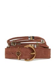 PINKO Pasek Damski Promethea H3 20251 PLT01 104803 A2GK Brązowy. Brązowe paski Pinko, bez wzorów, ze skóry. Za 929.99 zł.