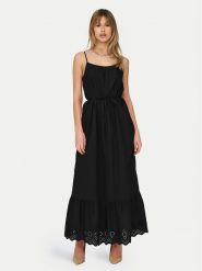 ONLY Sukienka letnia Lou 15313166 Czarny Regular Fit. Czarne sukienki ONLY, xs, bez wzorów, z bawełny, bez kołnierzyka, bez ramiączek. Za 179.99 zł.
