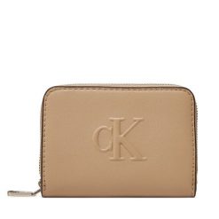 Mały Portfel Damski Calvin Klein Jeans. Brązowe portfele Calvin Klein Jeans, bez wzorów, z jeansu. Za 159.99 zł.