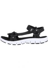 Sandały damskie Cruz Bernao Lite. Czarne sandały CRUZ, bez wzorów, z materiału, eleganckie, bez obcasa, bez zapięcia. Za 231.50 zł.