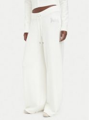 Juicy Couture Spodnie dzianinowe JCWBJ226310 Kremowy Relaxed Fit. Białe spodnie materiałowe Juicy Couture, bez wzorów, z dzianiny. Za 449.99 zł.