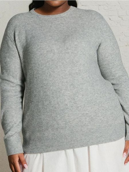 Sweter basic z domieszką wełny - szary. Szare swetry Sinsay, xl, bez wzorów, z wełny, bez ramiączek. Za 49.99 zł.