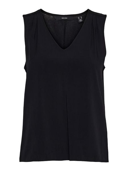 Vero Moda Top "Brit" w kolorze czarnym rozmiar: L. Czarne topy Vero Moda, l, bez wzorów, bez kołnierzyka, bez ramiączek. Za 71.07 zł.