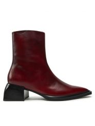 Vagabond Shoemakers Botki Vivian 5453-018-47 Czerwony. Czerwone botki Vagabond Shoemakers, bez wzorów, ze skóry, bez obcasa, na słupku, bez zapięcia. Za 449.99 zł.