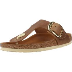 Japonki unisex Birkenstock 1018785. Brązowe japonki Birkenstock, bez wzorów, z materiału, sportowe. Za 906.00 zł.