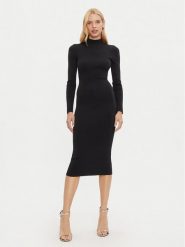 MICHAEL Michael Kors Sukienka dzianinowa MF482Q14VR Czarny Slim Fit. Czarne sukienki MICHAEL Michael Kors, xl, bez wzorów, z dzianiny, bez kołnierzyka, bez ramiączek. Za 809.99 zł.