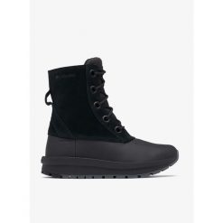 Buty zimowe damskie Columbia Moritza Shield Omni-Heat. Czarne buty trekkingowe Columbia, bez wzorów, bez zapięcia, trekkingowe, omni-heat (columbia). Za 398.99 zł.