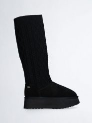 Liu Jo Skórzane kozaki "Jane" w kolorze czarnym rozmiar: 39. Czarne kozaki Liu Jo, na zimę, bez wzorów, bez obcasa, na platformie, bez zapięcia. Za 402.20 zł.