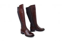 RIEKER Z9591-27 brown , kozaki damskie. Brązowe kozaki Rieker, bez wzorów, bez obcasa, na obcasie, bez zapięcia. Za 450.42 zł.