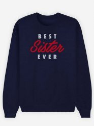 WOOOP Bluza "Best Sister" w kolorze granatowym rozmiar: M. Niebieskie bluzy Wooop, m, bez wzorów, z bawełny, bez ramiączek, bez kaptura. Za 108.99 zł.