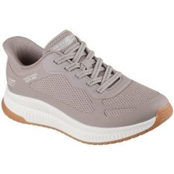 Buty sportowe damskie Skechers Bobs Squad 4 Stapl. Brązowe buty treningowe Skechers, bez wzorów, bez zapięcia, na fitness i siłownię. Za 590.00 zł.