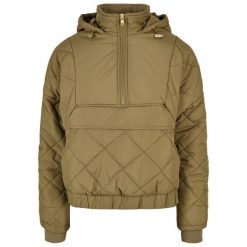 Damska kurtka puchowa Urban Classics oversized diamond quilted pull over. Zielone kurtki Urban Classics, bez wzorów, z puchu, bez kaptura. Za 337.50 zł.