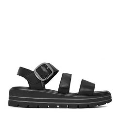 Sandały Remonte. Czarne sandały Remonte, bez wzorów, bez obcasa, na płaskiej podeszwie, bez zapięcia. Za 369.99 zł.