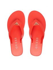 Guess Japonki FLJCNY ELE24 Czerwony. Czerwone japonki Guess, z aplikacjami, ze skóry. Za 289.99 zł.