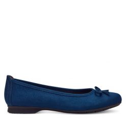 Baleriny Jana. Niebieskie baleriny JANA, bez wzorów, bez obcasa, bez zapięcia. Za 149.99 zł.