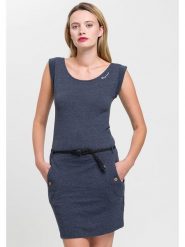 Ragwear Sukienka w kolorze granatowym rozmiar: XL. Niebieskie sukienki Ragwear, xl, bez wzorów, ze skóry, bez kołnierzyka, bez ramiączek, midi. Za 104.14 zł.