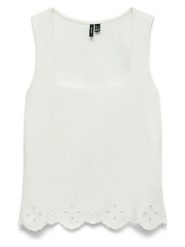 Vero Moda Top w kolorze białym rozmiar: XL. Białe topy Vero Moda, xl, bez wzorów, z bawełny, bez kołnierzyka, bez ramiączek. Za 59.95 zł.