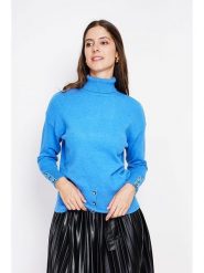 ASSUILI Golf w kolorze błękitnym rozmiar: 34. Niebieskie swetry Assuili, bez wzorów, klasyczne, bez ramiączek. Za 104.64 zł.