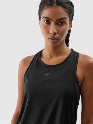 4F Top do biegania szybkoschnący damski - czarny XL. Czarne topy sportowe 4f, l, bez wzorów, z dzianiny, do biegania. W wyprzedaży za 59.99 zł.