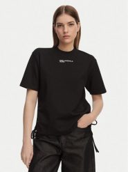 Karl Lagerfeld Jeans T-Shirt B2W17074 Czarny Regular Fit. Czarne t-shirty Karl Lagerfeld Jeans, s, bez wzorów, z bawełny, bez kołnierzyka, bez ramiączek. Za 290.99 zł.