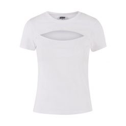Damska krótka koszulka Urban Classics Cut Out. Białe t-shirty sportowe Urban Classics, bez wzorów, bez ramiączek. Za 142.00 zł.