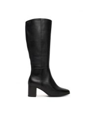 Caprice Kozaki 9-25502-45 Czarny. Czarne kozaki Caprice, bez wzorów, ze skóry, bez obcasa, na słupku, bez zapięcia. Za 799.99 zł.