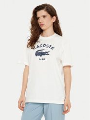 Lacoste T-Shirt TH2733 Écru Regular Fit. T-shirty Lacoste, m, bez wzorów, z bawełny, bez kołnierzyka, bez ramiączek. Za 199.99 zł.