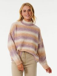 Rip Curl Sweter "La Isla" w kolorze biało-pomarańczowo-fioletowym rozmiar: L. Białe swetry Rip Curl, l, bez wzorów, bez ramiączek. Za 127.95 zł.
