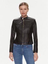Rinascimento Kurtka z imitacji skóry CFC0117800003 Czarny Regular Fit. Czarne kurtki Rinascimento, m, bez wzorów, ze skóry, bez kaptura. Za 429.99 zł.